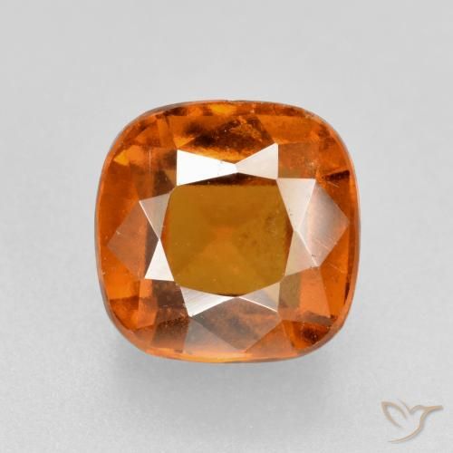 2.26ct Natural Deep Orange Hessonite Garnet, Cushion, VS-SI
