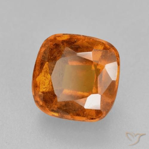 2.29 ct Orange Hessonite Garnet Stone, Natural Hessonite Garnet in Cushion-Cut Shape for Sale