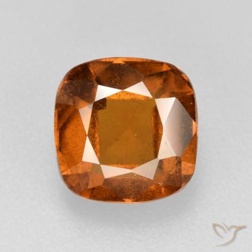 2.19ct Natural Deep Orange Hessonite Garnet, Cushion, VS-SI