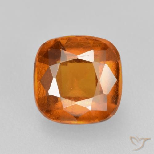 2.16ct Natural Deep Orange Hessonite Garnet, Cushion, VS-SI