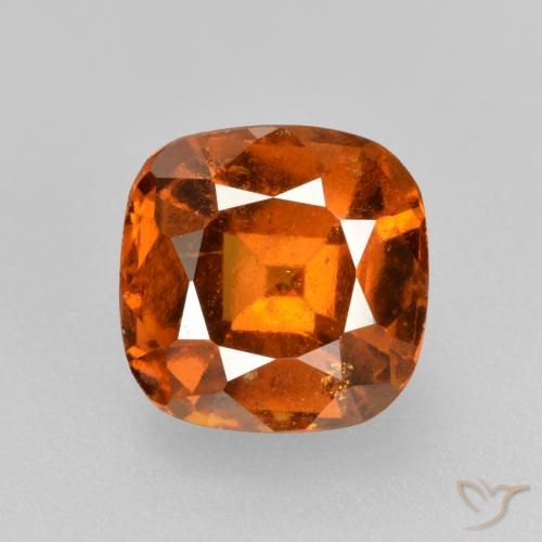 2.01ct Natural Deep Orange Hessonite Garnet, Cushion, VS-SI