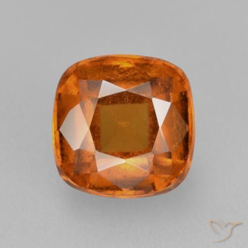 2.08ct Natural Deep Orange Hessonite Garnet, Cushion, VS-SI