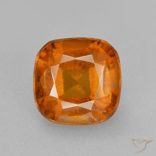 1.81ct Natural Medium Orange Hessonite Garnet, Cushion, VS-SI