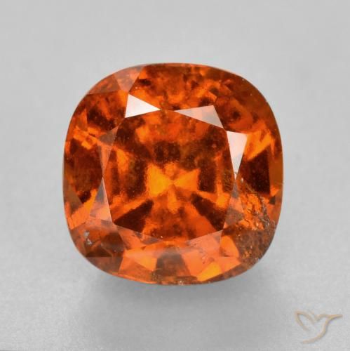 2.08ct Natural Deep Orange Hessonite Garnet, Cushion, SI
