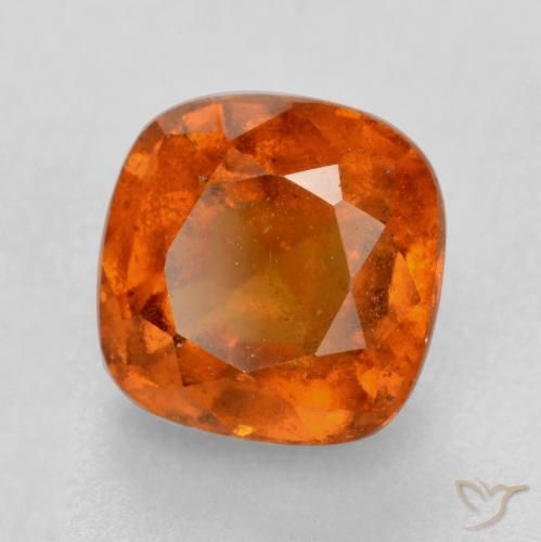 2.22 ct Orange Hessonite Garnet Stone, Natural Hessonite Garnet in Cushion-Cut Shape for Sale