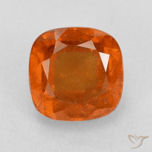 2.19ct Natural Medium Orange Hessonite Garnet, Cushion, SI