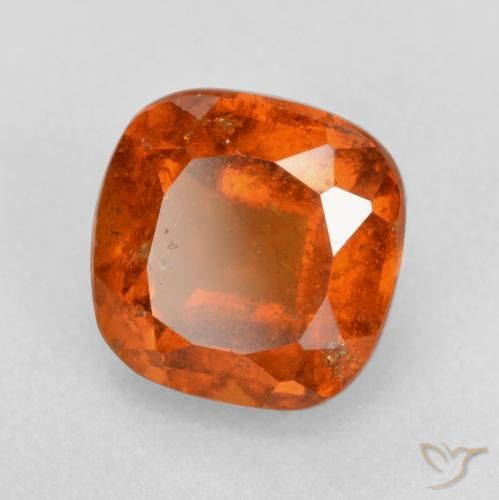 2.02 ct Orange Hessonite Garnet Stone, Natural Hessonite Garnet in Cushion-Cut Shape for Sale