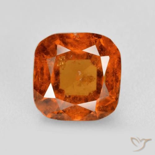 1.59ct Natural Amber Orange Hessonite Garnet, Cushion, SI