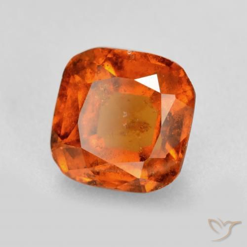 1.59 ct Orange Hessonite Garnet Stone, Natural Hessonite Garnet in Cushion-Cut Shape for Sale