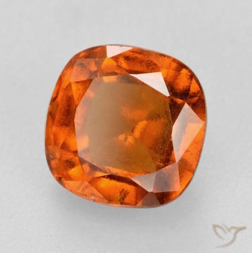 1.95 ct Orange Hessonite Garnet Stone, Natural Hessonite Garnet in Cushion-Cut Shape for Sale