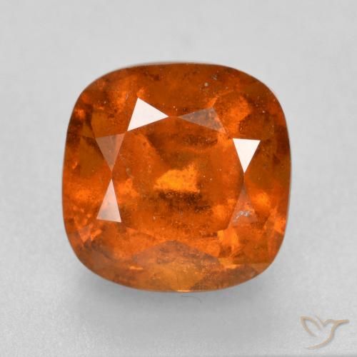 2.14ct Natural Amber Orange Hessonite Garnet, Cushion, SI