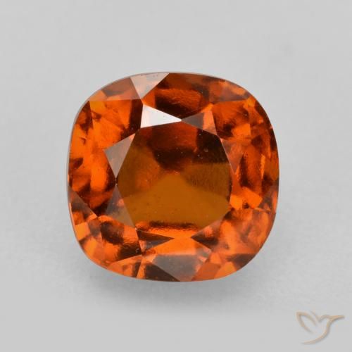 2.55ct Natural Deep Orange Hessonite Garnet, Cushion, VS
