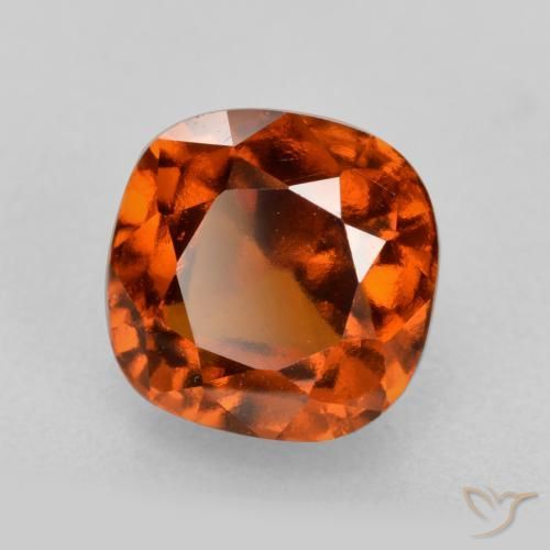 2.55 ct Orange Hessonite Garnet Stone, Natural Hessonite Garnet in Cushion-Cut Shape for Sale