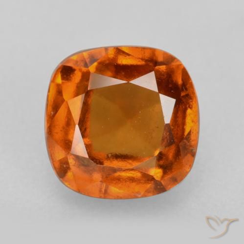 2.26ct Natural Deep Orange Hessonite Garnet, Cushion, VS