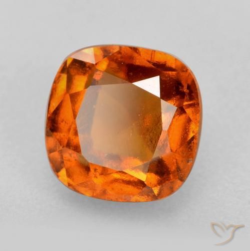 2.26 ct Orange Hessonite Garnet Stone, Natural Hessonite Garnet in Cushion-Cut Shape for Sale