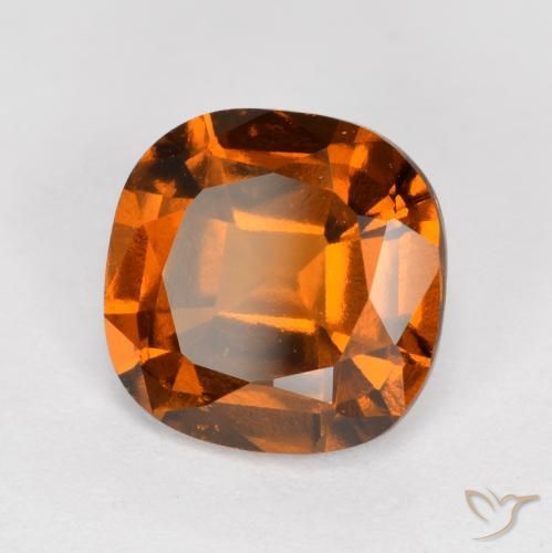 1.60 ct Orange Hessonite Garnet Stone, Natural Hessonite Garnet in Cushion-Cut Shape for Sale