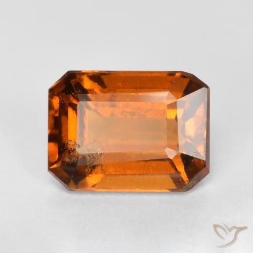 2.00 ct Orange Hessonite Garnet Stone, Natural Hessonite Garnet in Octagon Facet Shape for Sale