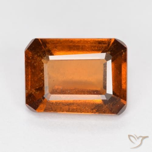 2.34ct Natural Deep Orange Hessonite Garnet, Emerald Cut, SI