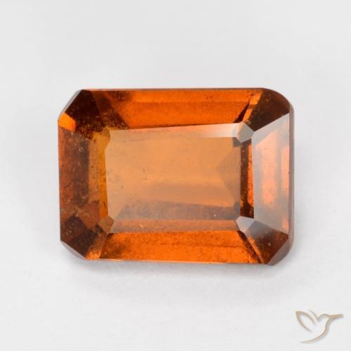 2.34 ct Orange Hessonite Garnet Stone, Natural Hessonite Garnet in Octagon Facet Shape for Sale