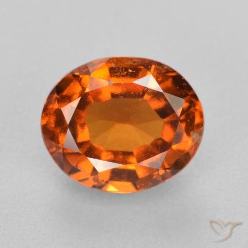 1.86ct Natural Deep Orange Hessonite Garnet, Oval, VS