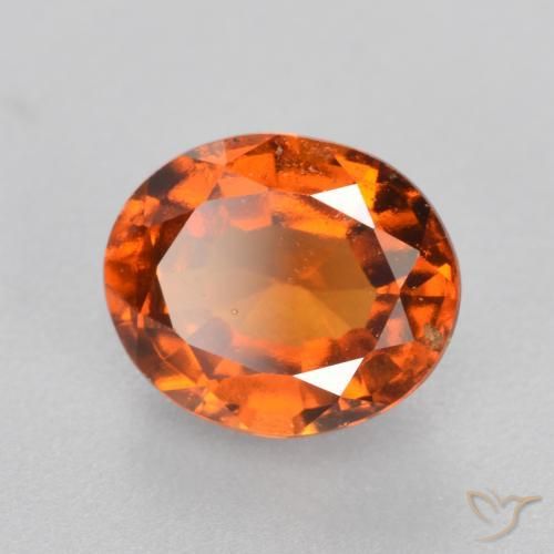1.86 ct Orange Hessonite Garnet Stone, Natural Hessonite Garnet in Oval Facet Shape for Sale