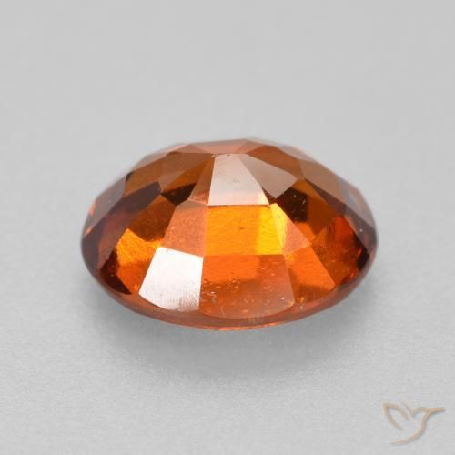 Hessonite Garnet Gemstone in 8.2 x 6.8 mm Size for Sale, Hessonite Garnet Stone in Deep Orange Color