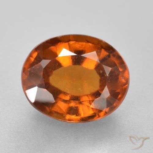 2.25ct Natural Deep Orange Hessonite Garnet, Oval, VS