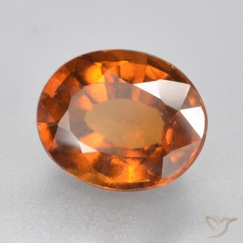 2.25 ct Orange Hessonite Garnet Stone, Natural Hessonite Garnet in Oval Facet Shape for Sale