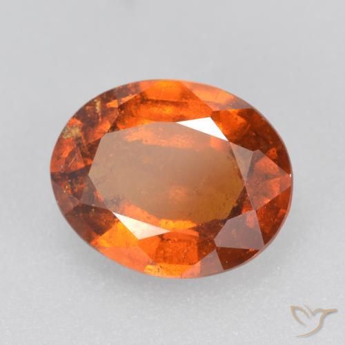 1.81 ct Orange Hessonite Garnet Stone, Natural Hessonite Garnet in Oval Facet Shape for Sale