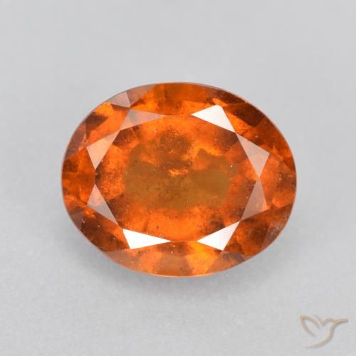 1.97ct Natural Medium Orange Hessonite Garnet, Oval, SI
