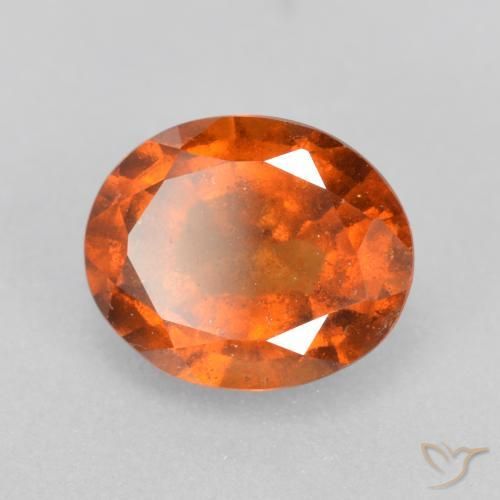1.97 ct Orange Hessonite Garnet Stone, Natural Hessonite Garnet in Oval Facet Shape for Sale