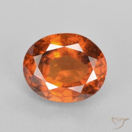 2.25ct Natural Deep Orange Hessonite Garnet, Oval, SI