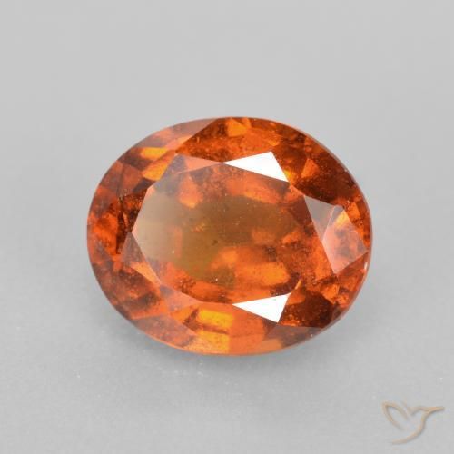 2.25 ct Orange Hessonite Garnet Stone, Natural Hessonite Garnet in Oval Facet Shape for Sale
