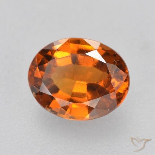 1.47 ct Orange Hessonite Garnet Stone, Natural Hessonite Garnet in Oval Facet Shape for Sale