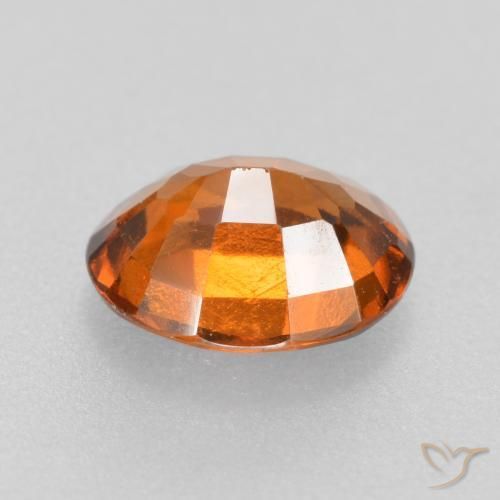 Hessonite Garnet Gemstone in 8.1 x 6.5 mm Size for Sale, Hessonite Garnet Stone in Medium Orange Color