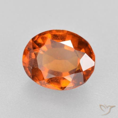 1.77 ct Orange Hessonite Garnet Stone, Natural Hessonite Garnet in Oval Facet Shape for Sale