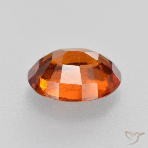 Hessonite Garnet Gemstone in 8.4 x 6.9 mm Size for Sale, Hessonite Garnet Stone in Deep Orange Color