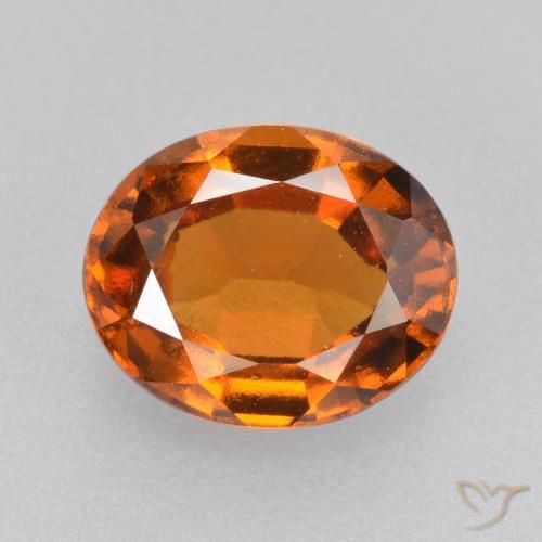 1.92ct Natural Deep Orange Hessonite Garnet, Oval, VVS-VS