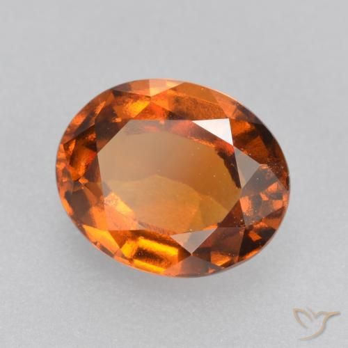 1.92 ct Orange Hessonite Garnet Stone, Natural Hessonite Garnet in Oval Facet Shape for Sale