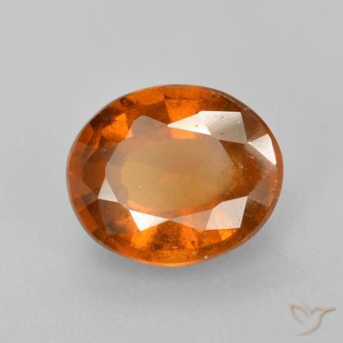 2.23 ct Orange Hessonite Garnet Stone, Natural Hessonite Garnet in Oval Facet Shape for Sale