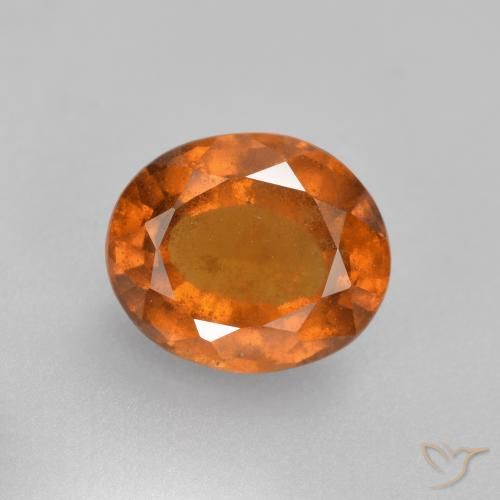 1.64ct Natural Medium Orange Hessonite Garnet, Oval, SI