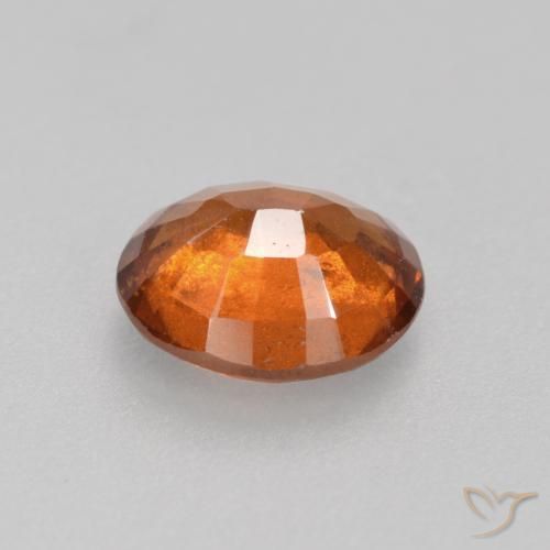 Hessonite Garnet Gemstone in 7.9 x 6.6 mm Size for Sale, Hessonite Garnet Stone in Medium Orange Color