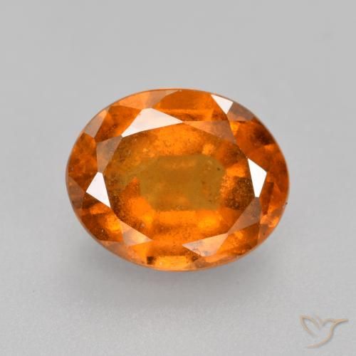 2.06ct Natural Deep Orange Hessonite Garnet, Oval, SI