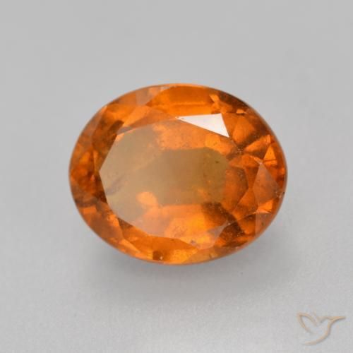 2.06 ct Orange Hessonite Garnet Stone, Natural Hessonite Garnet in Oval Facet Shape for Sale
