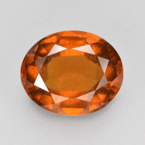 Medium-Dark Orange Hessonite Garnet Gem - 3ct Oval Facet (ID: 560424)