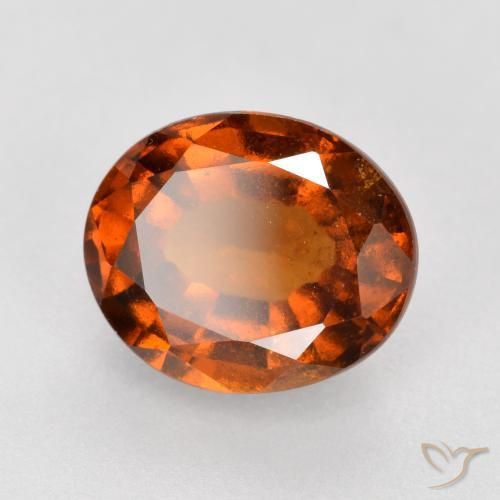 2.78 ct Orange Hessonite Garnet Stone, Natural Hessonite Garnet in Oval Facet Shape for Sale