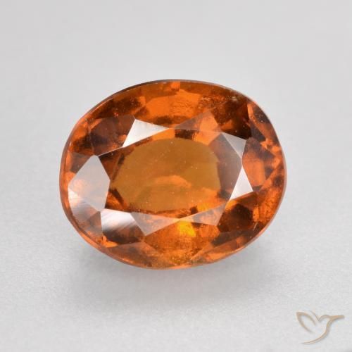 1.81 ct Orange Hessonite Garnet Stone, Natural Hessonite Garnet in Oval Facet Shape for Sale