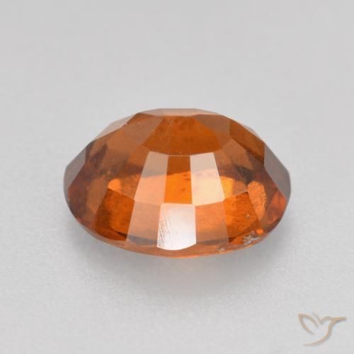 Hessonite Garnet Gemstone in 8 x 6.6 mm Size for Sale, Hessonite Garnet Stone in Medium-Dark Orange Color