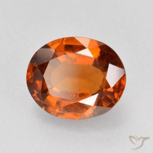 2.27 ct Orange Hessonite Garnet Stone, Natural Hessonite Garnet in Oval Facet Shape for Sale