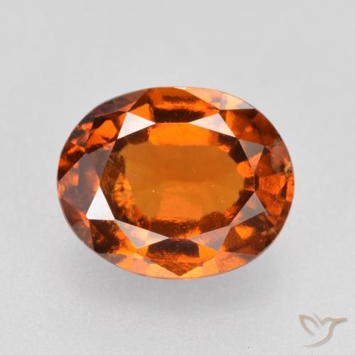 1.62ct Natural Deep Orange Hessonite Garnet, Oval, VS-SI